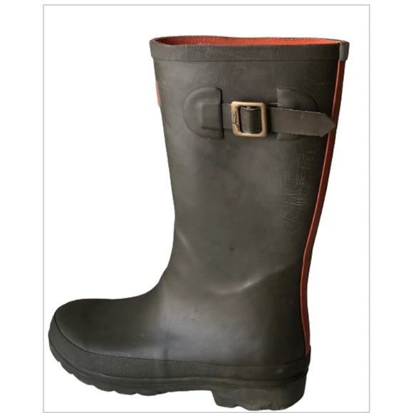 Joules Hunter Green Rain Boots Kids Size 8 - Picture 2 of 7
